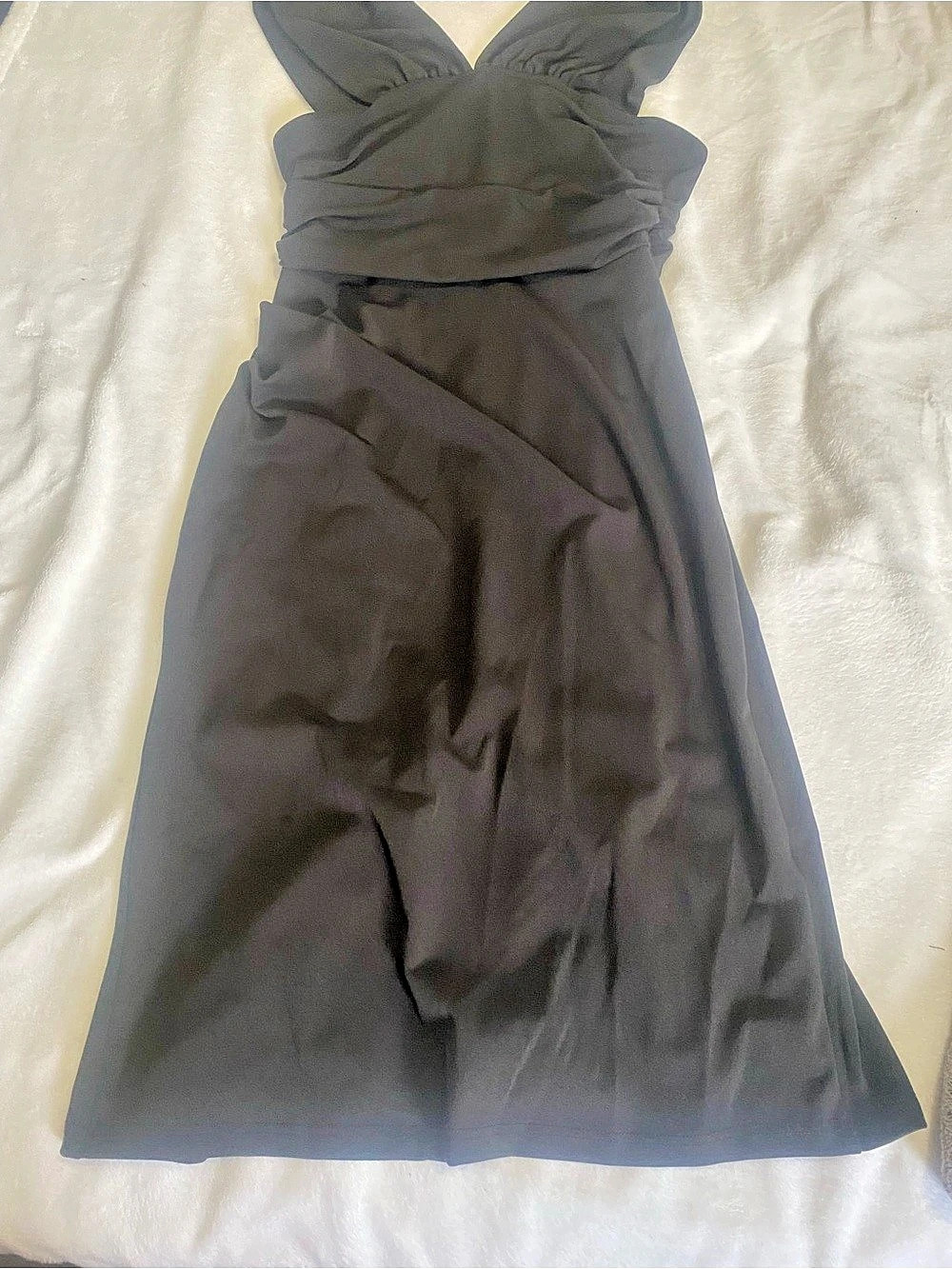 Strapless Black Midi Dress